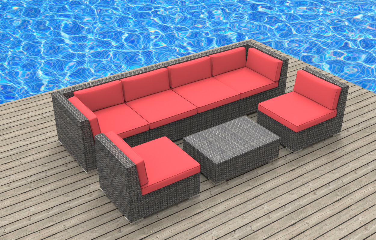 Urban Furnishings Mason 7 Piece Deep Seating Group With