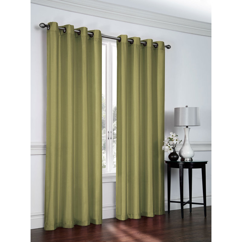 Belterra Faux Silk Semi Sheer Grommet Curtain Panels Reviews Belterra Faux Silk Semi Sheer Grommet Curtain Panels