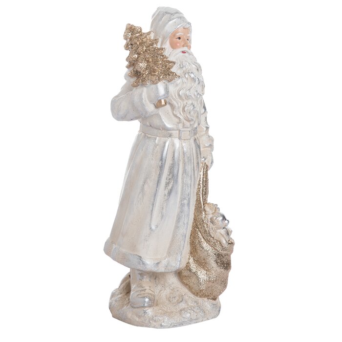 The Holiday Aisle Desmond Resin Elegant Santa With Sack Figurine ...