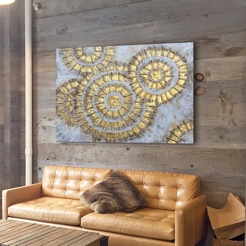 Mercer41 Shiny Circles Oil Painting Print On Wrapped Canvas In