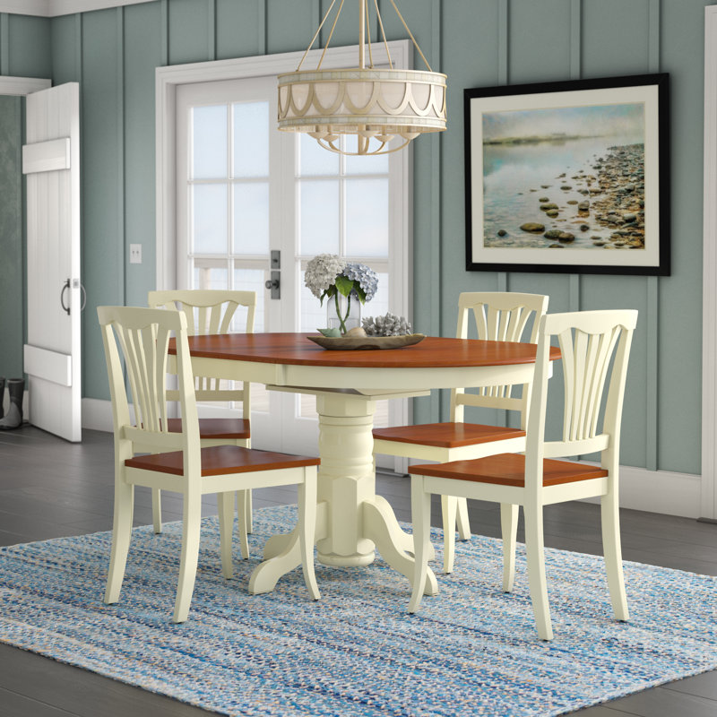 Beachcrest Home Norris Extendable Butterfly Leaf Solid Wood Dining Set Reviews Wayfair