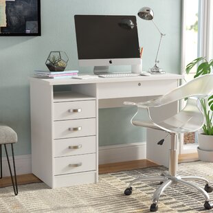 white desk with one drawer