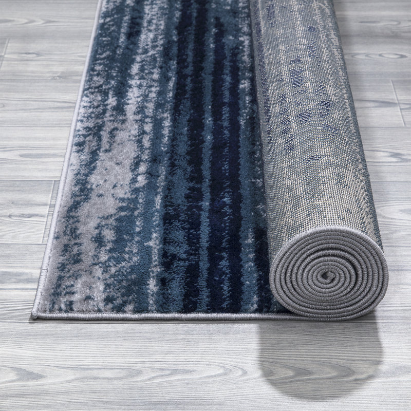Trent Austin Design Calavar Abstract Navy Denim Blue Teal Area Rug