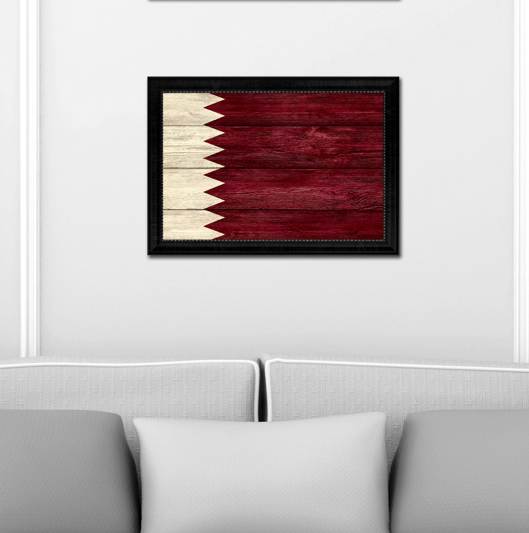 SpotColorArt Qatar Country Flag Picture Frame Painting on Canvas