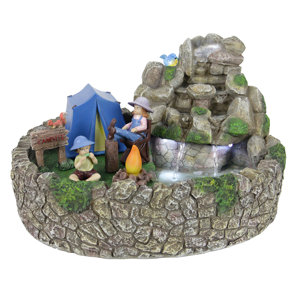 6 Piece Campfire Fountain Statue Set  with LED's