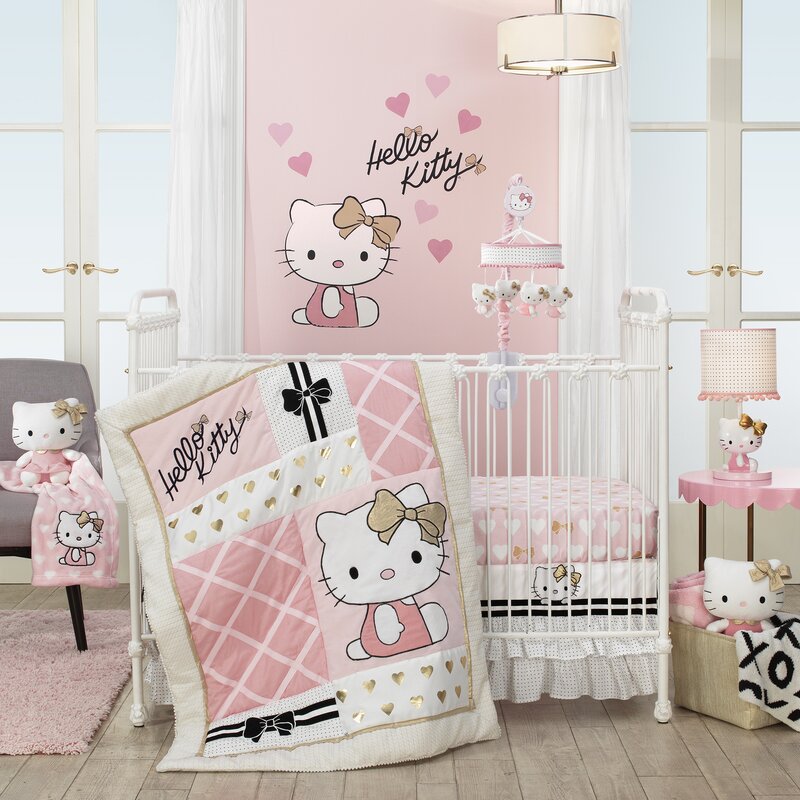 Lambs Ivy Hello Kitty 3 Piece Crib Bedding Set Wayfair