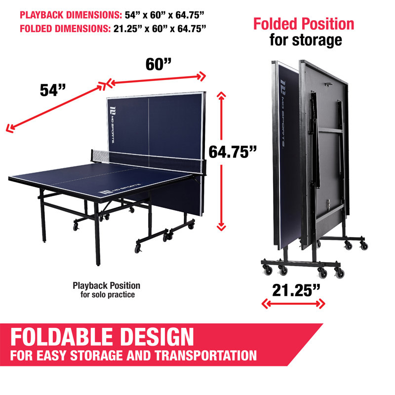 Md Sports Official Regulation Size Foldable Indoor Table Tennis