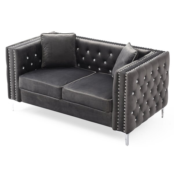 Everly Quinn Cannella 63'' Upholstered Loveseat & Reviews | Wayfair