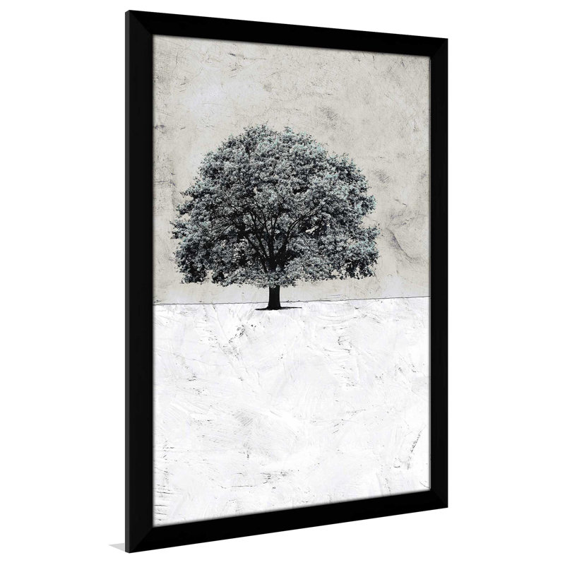 Union Rustic Old Black Tree Framed Acrylic Painting Print On