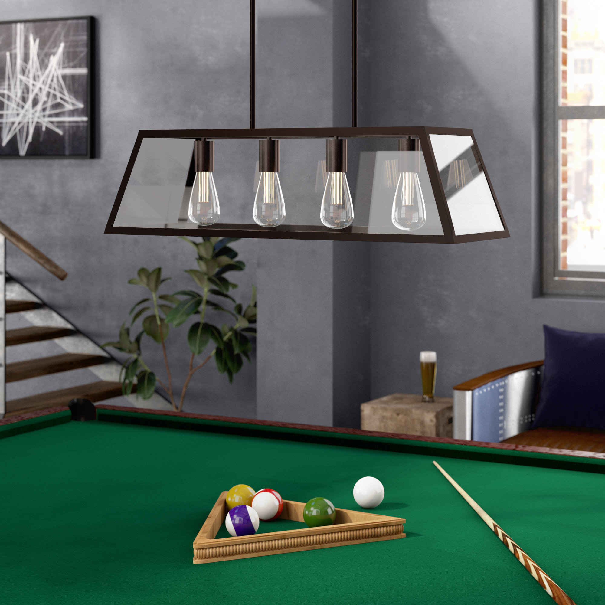 4 light pool table lights