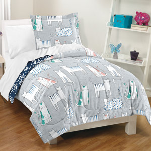 Lynne 100% Cotton 2 Piece Reversible Comforter Set