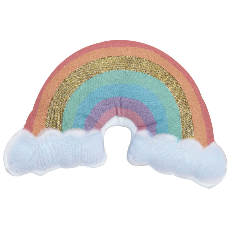 Zoomie Kids Kelsey Rainbow Shaped Printed Cotton Bed Rest Pillow