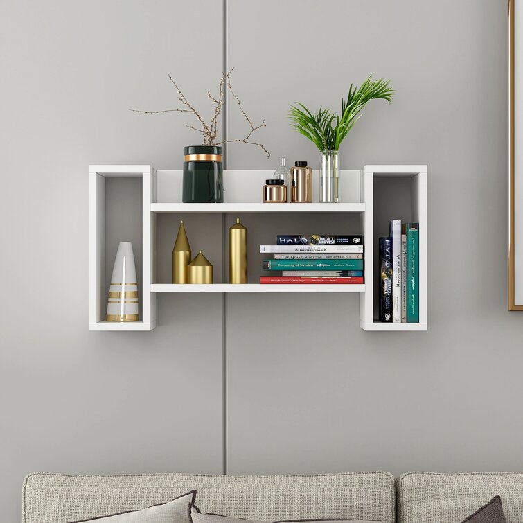 Metal Wall Shelf Floating Board Display Shelves Rack Home Living Room Decor Gold