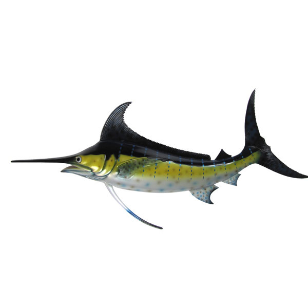 Rosecliff Heights Hand Painted Lifelike Marlin Saltwater Fish Wall