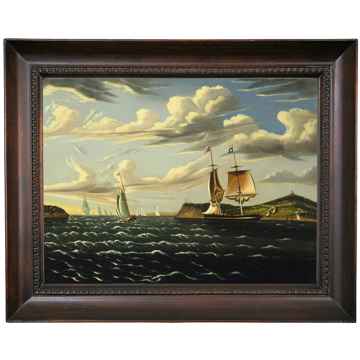 Breakwater Bay Staten Island And Sue Narrows 1835 Framed Oil
