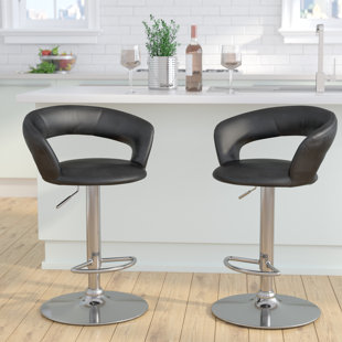 Evins Adjustable Height Swivel Bar Stool by Brayden Studio