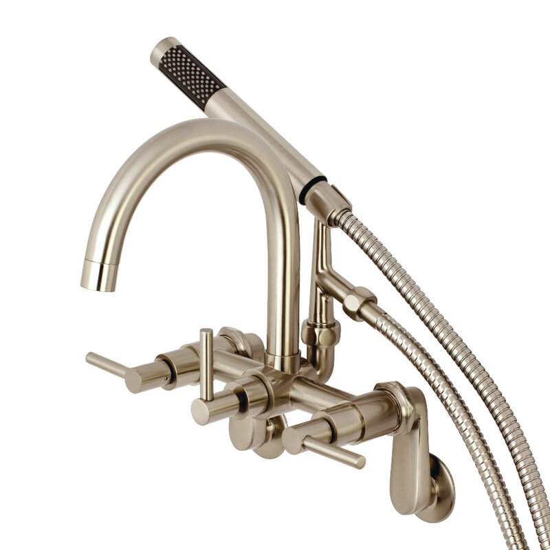 Concord Triple Handle Clawfoot Tub Faucet With Handshower