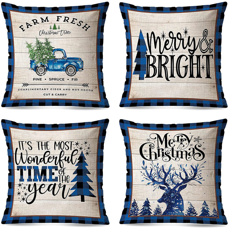 18 x 18 Inches 6 Pieces Christmas Throw Pillow Covers Merry Christmas Decorative Cushion Covers Christmas Truck Snowflake Colorful Buffalo Plaid Pillowcase Cushion Covers for Holiday Home Decor 18 x 18 Inches 6 Pieces Christmas Throw Pillow Covers Merry Christmas Decorative Cushion Covers Christmas Truck Snowflake Colorful Buffalo Plaid Pillowcase Cushion Covers for Holiday Home Decor