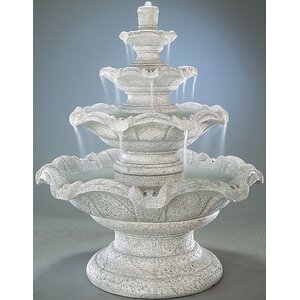 Tiered Concrete Quattro Classic Waterfall Fountain