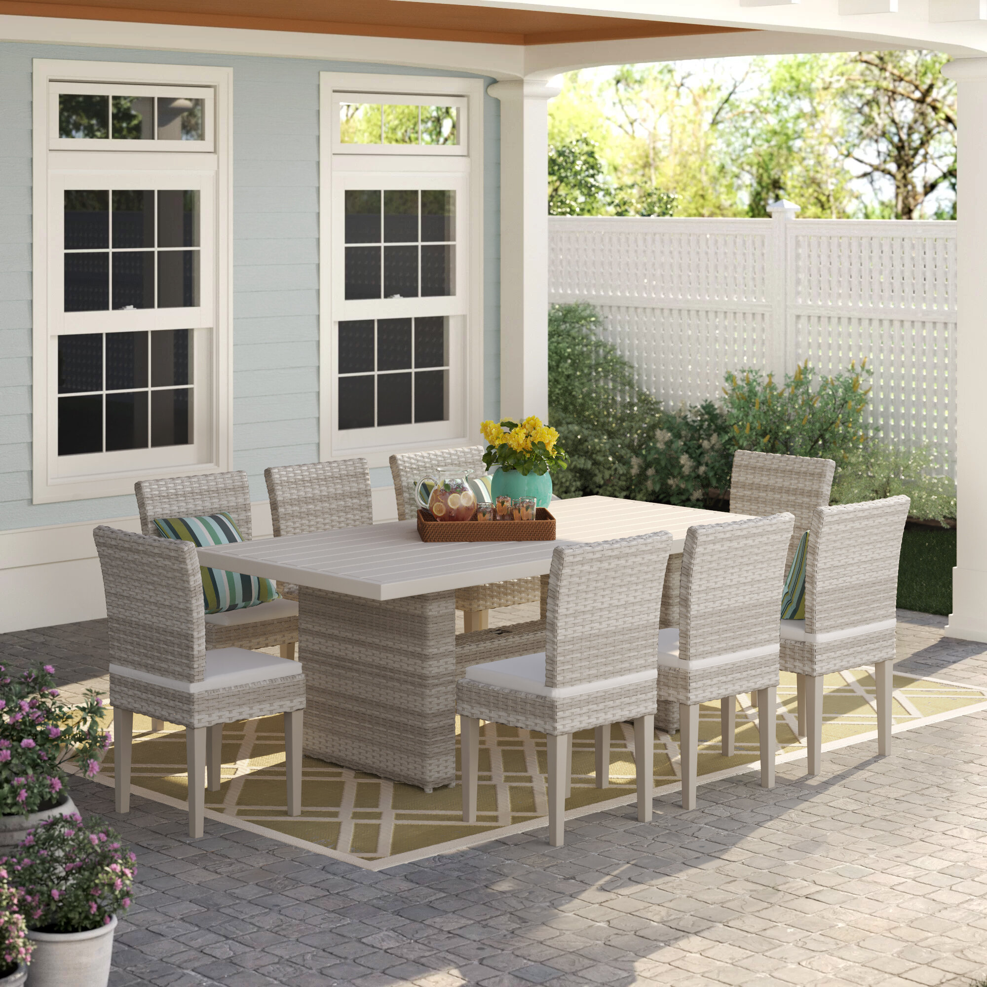 outdoor dining table for 8