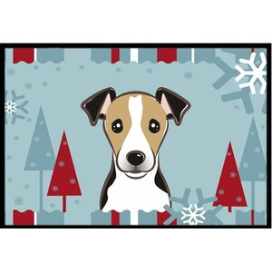 Winter Holiday Jack Russell Terrier Doormat