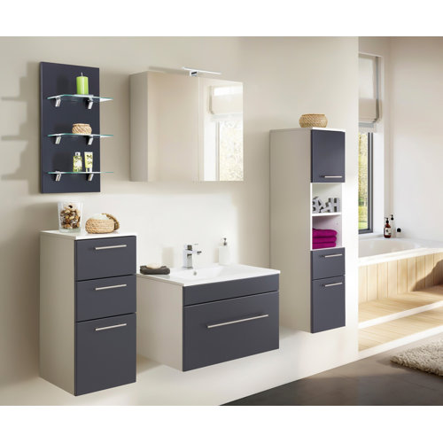 Viva 5-Piece Bathroom Furniture Set Belfry Bathroom Furniture Finish: Anthracite/White