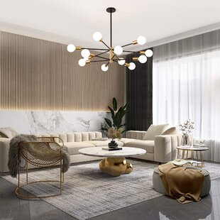 E14 Golden Ceiling Lamp Sputnik Living Room Chandeliers Pendant Lighting Fixture 