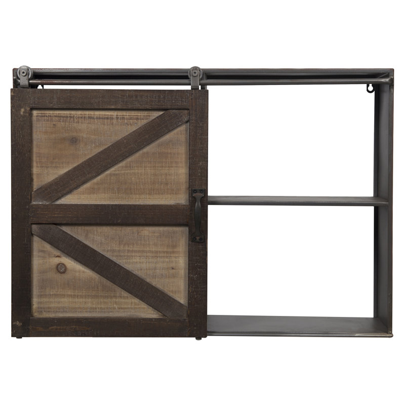 Gracie Oaks Leipzig Farmhouse Sliding Barn Door Storage Cabinet
