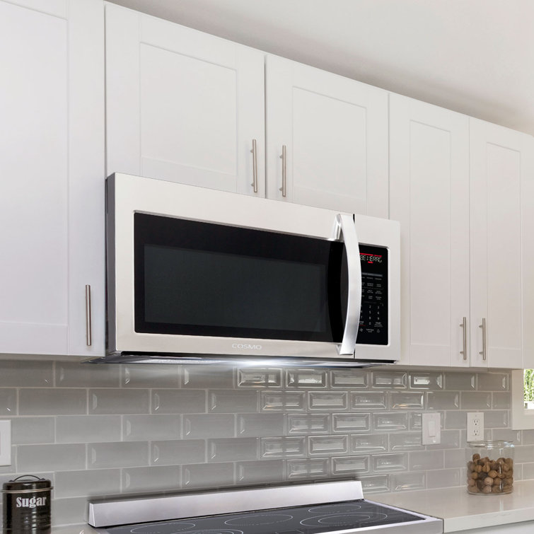 over stove microwave and fan