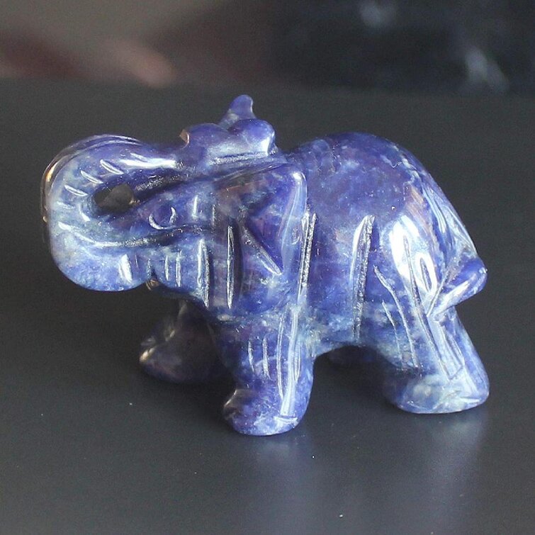 Rose Quartz 2'' Hand Carved Mixed Gemstone Crystal Elephant Figurine Animal Carving 