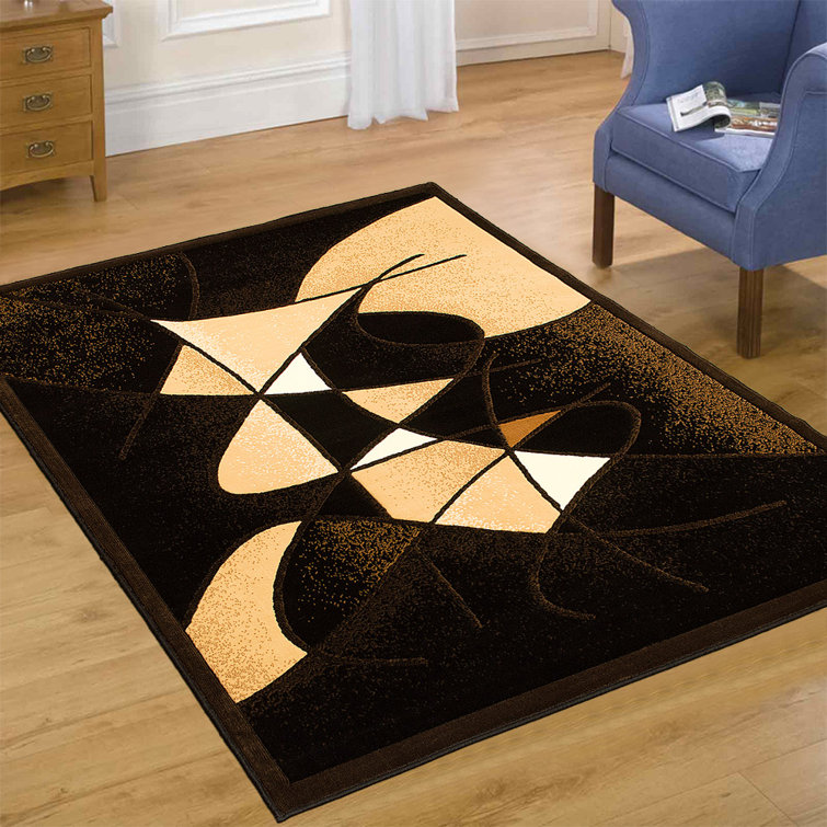 AllStar Rugs Abstract Black Area Rug & Reviews | Wayfair