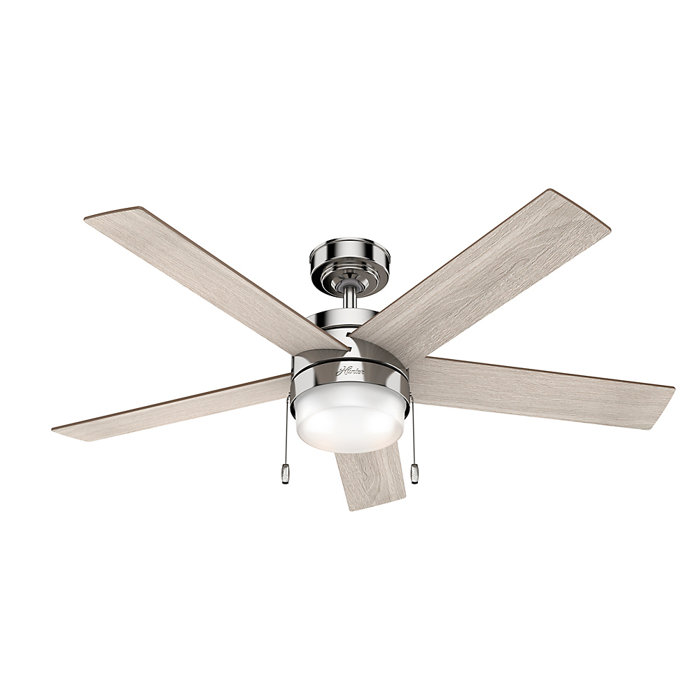 Hunter Fan Hunter 52 Claudette Polished Nickel Ceiling Fan With