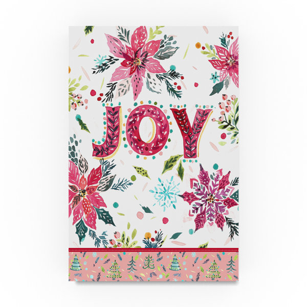 Trademark Art Christmas Joy 1 Watercolor Painting Print On Wrapped Canvas Wayfair