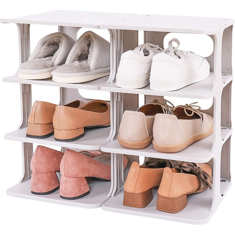 Plastic Adjustable Heel Shoe Holder Organizer Rack Collector Stacker Storage uk