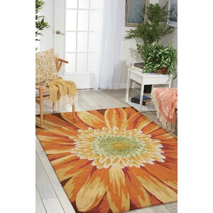 York Hand-Hooked Yellow Area Rug