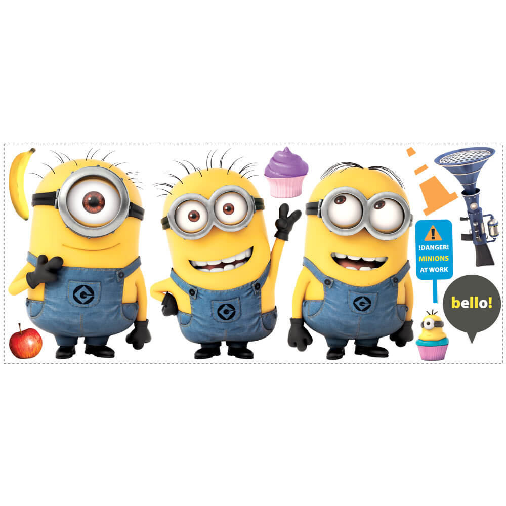 Minions Despicable Me 2 Movie Removable PVC Decals Kids Wall Stickers For Home