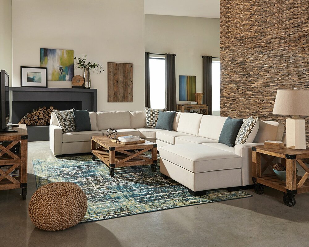 Brayden Studio Great Falls Modular Sectional Sofa with Ottoman