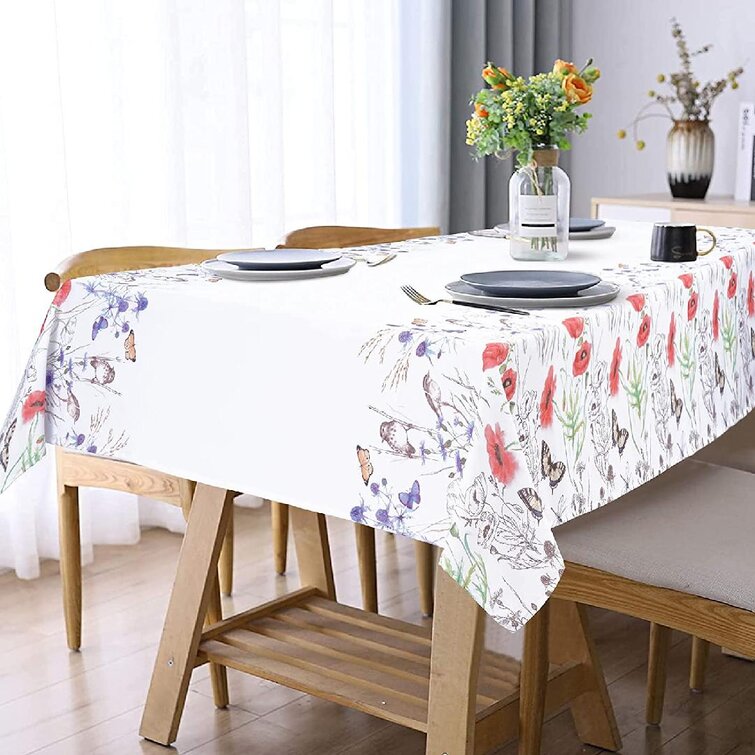 Spring Floral Outdoor Picnic Tablecloth in 3 Sizes Washable Waterproof 