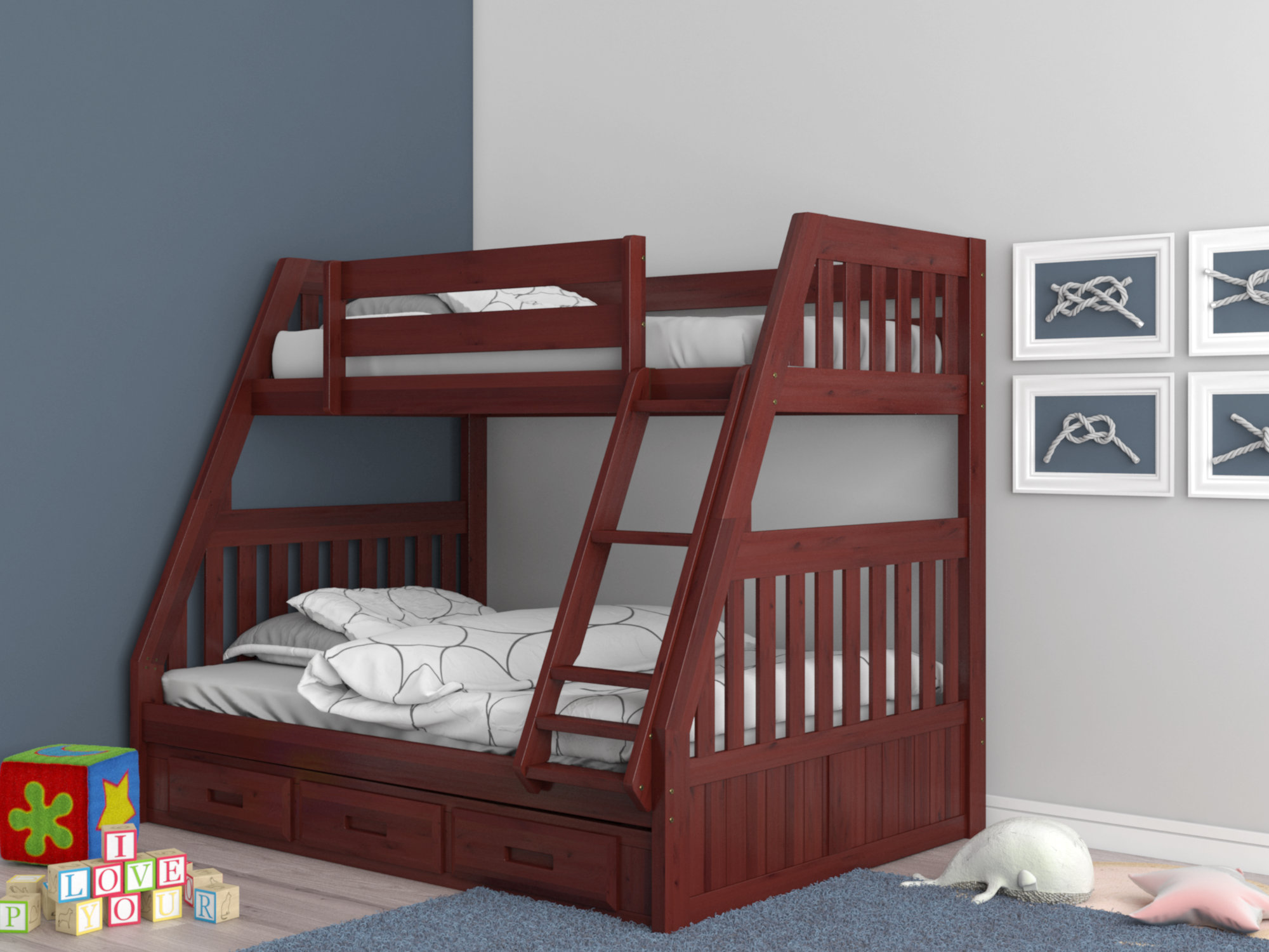 Birch Lane Heritage Giuseppe Twin Over Full Bunk Bed With Drawers