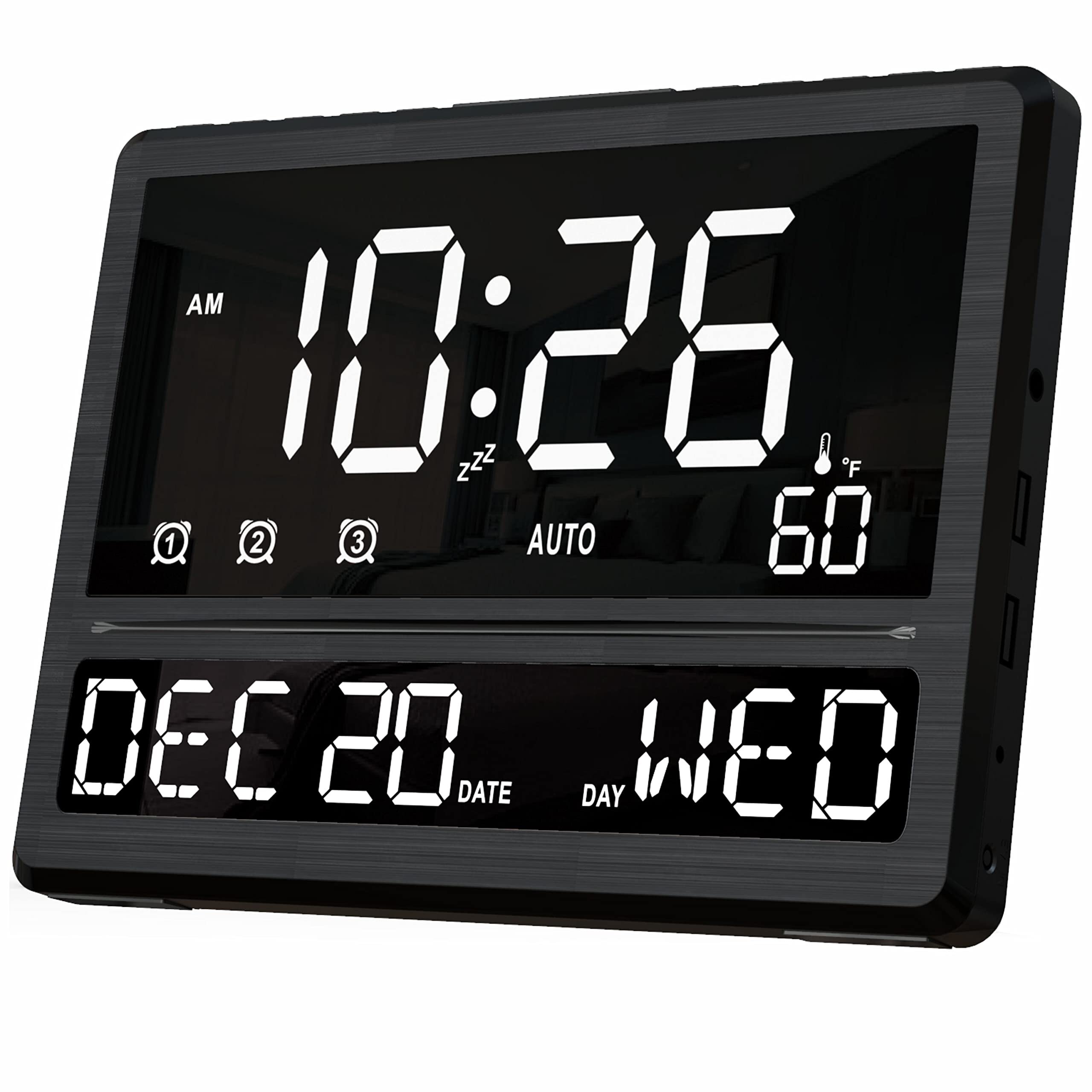 Wall or Stand! Easy Read Large LED Screen Digital Clock Time Date Temperature