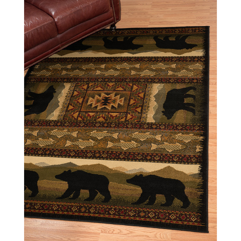 Runner 2 Feet 4 Inch X 10 Feet 10 Inch Cabin Lodge Long Runner Area Rug Bear Cub Image