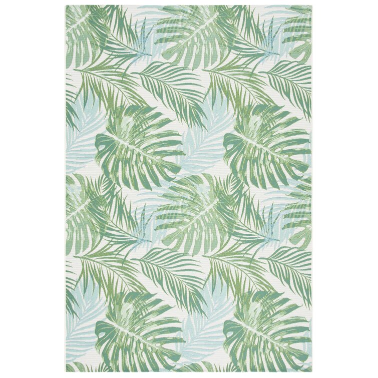 Ivanna Floral Indoor / Outdoor Area Rug in Green / Teal