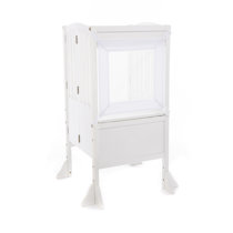 white step stool with storage