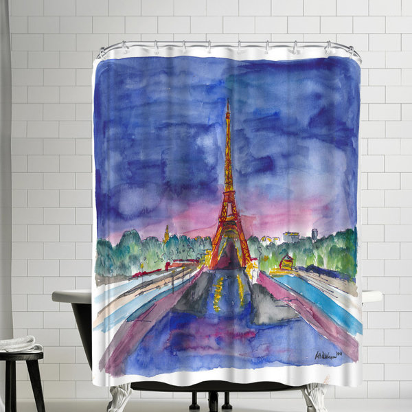 East Urban Home M Bleichner Paris Eiffel Tower Night Shower