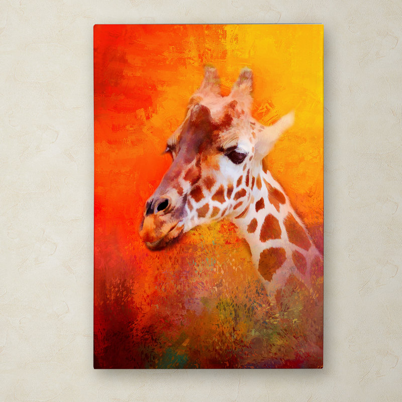 Trademark Art Colorful Expressions Giraffe Graphic Art Print On