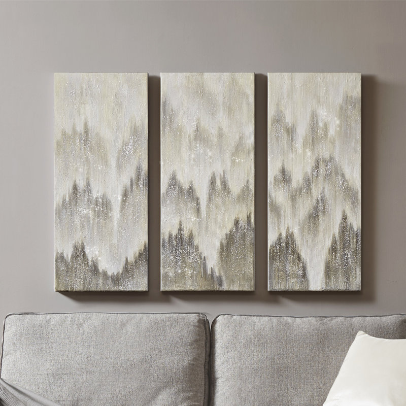 Rosdorf Park Sterling Mist 3 Piece Painting Set On Canvas