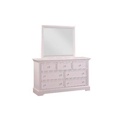 Rayna 7 Drawer Double Dresser with Mirror Gold Flamingo Teen