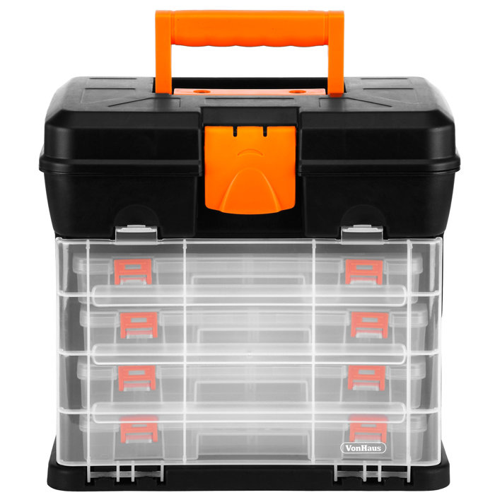 Home Storage Solutions Clear Plastic Mini Portable Tool Box W 4