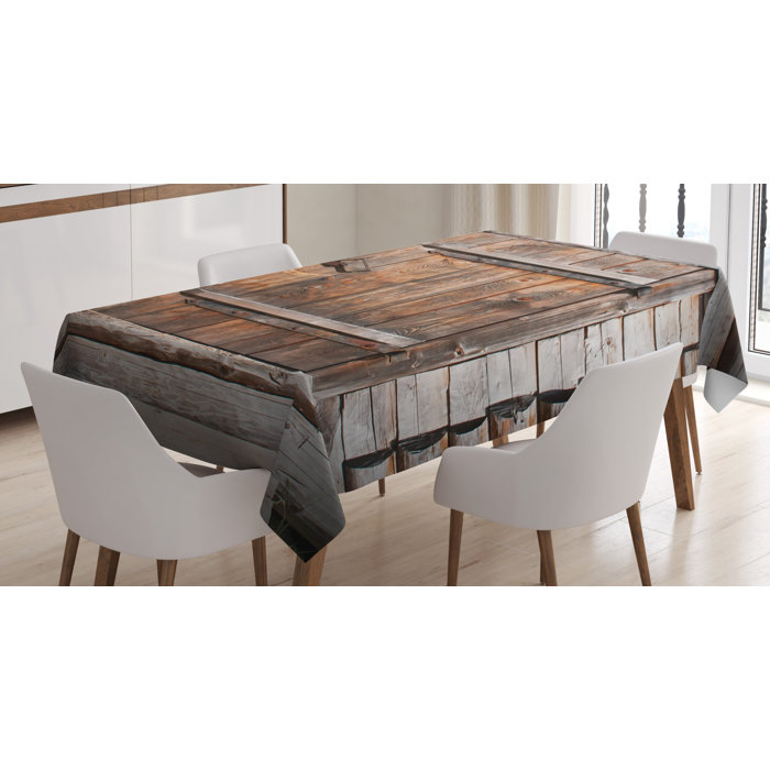 East Urban Home Wooden Door Of Old Barn Tablecloth Wayfair