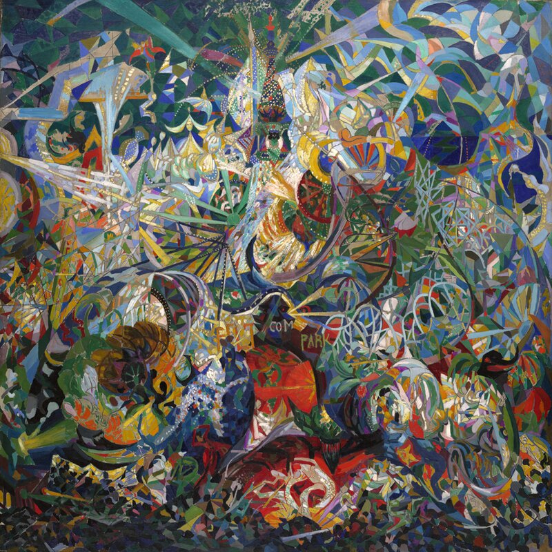 Oleson 'Battle of Lights, Coney Island, Mardi Gras' Oil Canvas